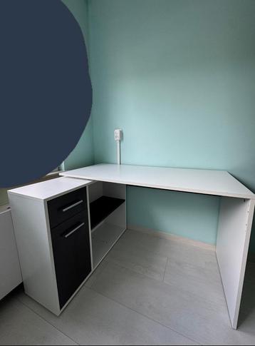 Hoekbureau grijs-wit