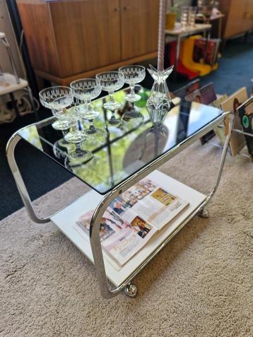 Vintage space age bartafel/ trolley chroom 70s beschikbaar voor biedingen
