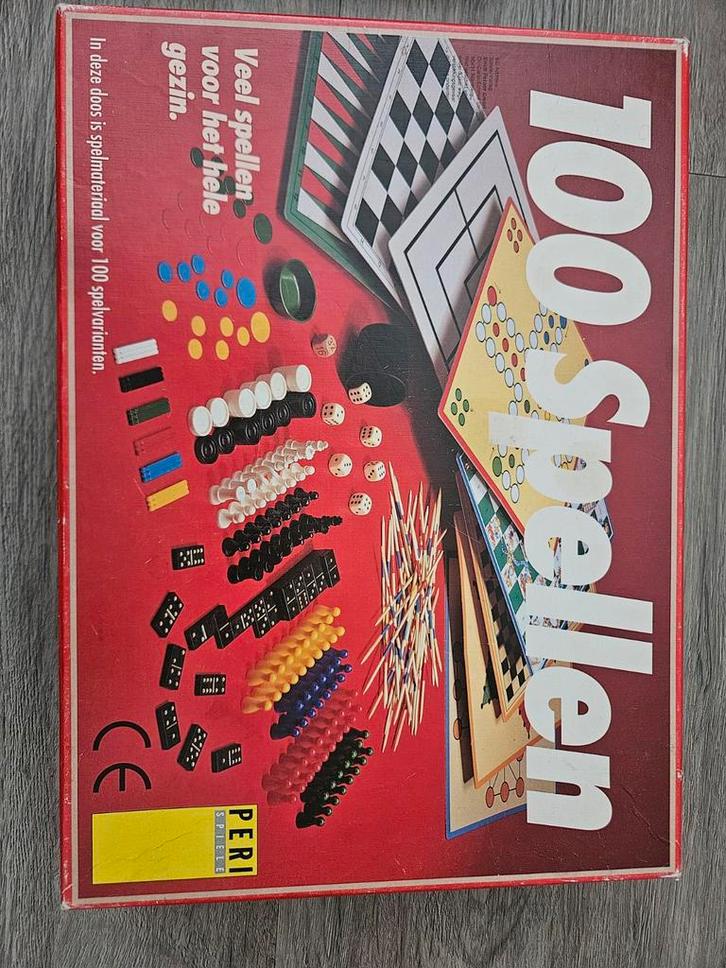 100 Spellen Doos - Peri Spiele, Hobby en Vrije tijd, Gezelschapsspellen | Bordspellen, Gebruikt, Een of twee spelers, Drie of vier spelers
