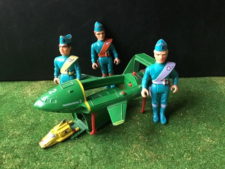 Matchbox Thunderbird 2 en 4 + 3 actiefiguren, Verzamelen, Speelgoed, Gebruikt, Ophalen of Verzenden