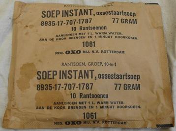 Rantsoen Pakje, Soep Instant Ossestaartsoep, KL, 1961.(Nr.4)