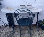 Marmeren tuinset met sierlijke stoel, Overige materialen, Gebruikt, Eettafel, Tuinset