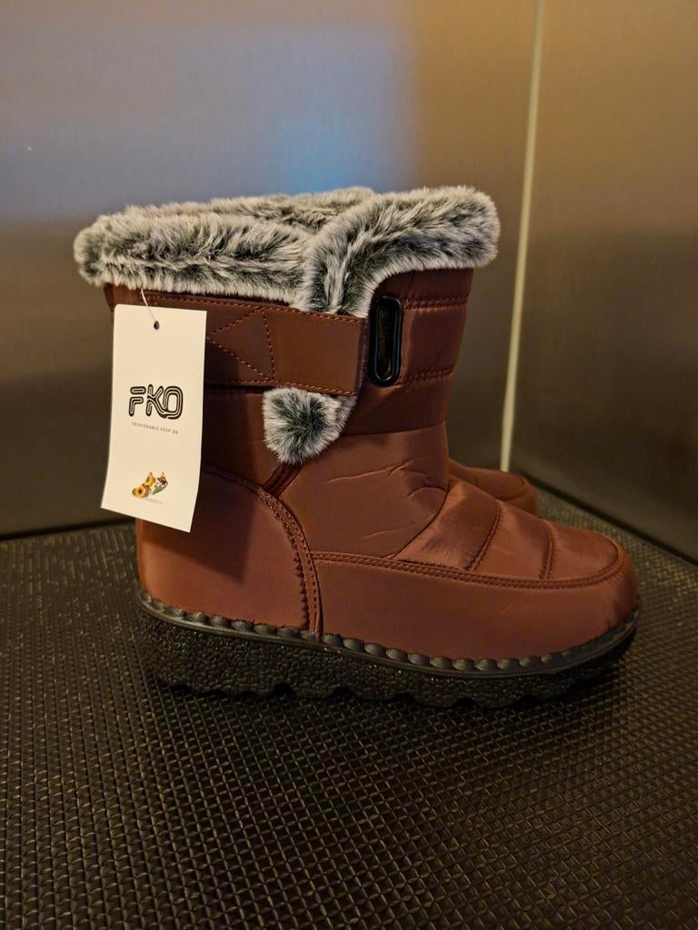 Comfortabele Snowboots, FKD, Bruin, Snowboots, Nieuw