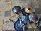 Diverse kookpotten en braad/bakpannen, Huis en Inrichting, Keuken | Potten en Pannen, Ophalen, Zo goed als nieuw, Rvs, Pannenset