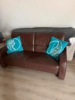 Mooie leren bank - bruin, Huis en Inrichting, Banken | Bankstellen, Ophalen, Gebruikt, 150 tot 200 cm, Tweepersoons
