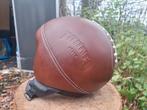Unieke motorhelm bruin leder football XS, Overige merken, XS, Jethelm, Ophalen of Verzenden