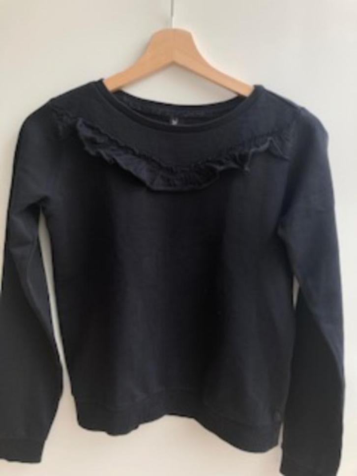 Zwarte trui , shirt met roesje van Jill Maat 152 /158, Kinderen en Baby's, Kinderkleding | Maat 152, Meisje, Shirt of Longsleeve