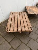 Buiscar transportkar industrieel vintage salontafels, Huis en Inrichting, Tafels | Sidetables, 25 tot 50 cm, Rond, Ophalen of Verzenden