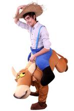 Rijdend op Stier Kostuum Verkleedpak Cowboy Koe Carnaval, Carnaval, Nieuw, Overige maten, Ophalen of Verzenden