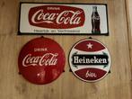 3 emaille reclame borden drank, Ophalen of Verzenden, Gebruikt, Reclamebord