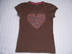 Heel mooi bruin shirt hart merk April Evil maat 152/158, Meisje, Ophalen of Verzenden, April evil, Zo goed als nieuw