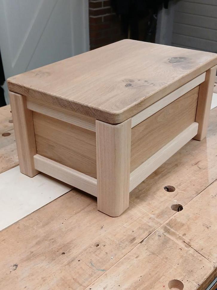 Eikenhouten Speelgoed / Memorie Kistje, Huis en Inrichting, Woonaccessoires | Kisten, Nieuw, Minder dan 50 cm, Minder dan 50 cm