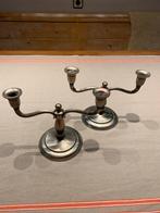 Vintage Metalen Kandelaars - Set van 2, Ophalen of Verzenden
