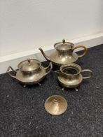 Antiek Zilveren kleur Theeservies, Antiek en Kunst, Ophalen of Verzenden, Zilver