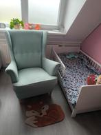 Strandmon oorfauteuil kleur mint, Huis en Inrichting, Fauteuils, Ophalen, Hout, 75 tot 100 cm, Zo goed als nieuw