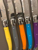 Laguiole Jean Dubost 5 gekleurde Steakmessen Set, Ophalen of Verzenden, Zo goed als nieuw, Rvs of Chroom, Vaatwasserbestendig