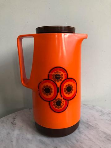 Retro vintage thermoskan Dr. Zimmermann oranje/bruin beschikbaar voor biedingen