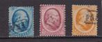 26.  1864  Koning Willem III,  2e emissie, nrs. 4 - 6, gebr., Verzenden, T/m 1940, Gestempeld