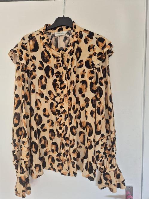 Fabienne Chapot Leo Frill Blouse maat 44, Kleding | Dames, Blouses en Tunieken, Zo goed als nieuw, Maat 42/44 (L), Bruin, Ophalen of Verzenden