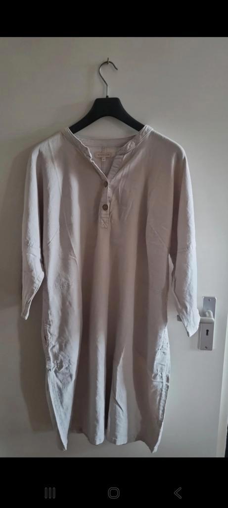 Zusss Jurk Katoen/Linnen - Beige maat 46 xl, Kleding | Dames, Jurken, Zo goed als nieuw, Maat 46/48 (XL) of groter, Beige, Knielengte