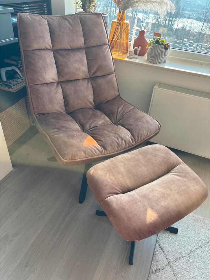 Loods 5 Designerstoel met Voetensteun, Huis en Inrichting, Fauteuils, Gebruikt, Stof, 50 tot 75 cm, 75 tot 100 cm, Ophalen