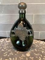 Groen glazen karaf met tin, Georg Nilsson (010825), Antiek en Kunst, Ophalen of Verzenden