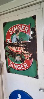 Singer Emaille Reclamebord - Jaren 30, Antiek en Kunst, Antiek | Emaille, Ophalen of Verzenden