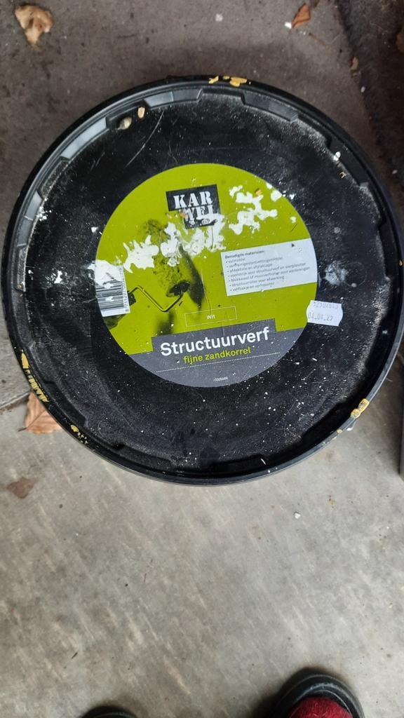 Emmer Structuurverf - Wit - 10L, Doe-het-zelf en Verbouw, Verf, Beits en Lak, Wit, Ophalen