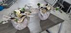 2 Opgemaakte Kunstbloemen met potten, Ophalen, Zo goed als nieuw