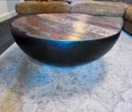 Industriele Salontafel | Staal en Hout, Huis en Inrichting, Gebruikt, 100 tot 150 cm, Rond, Minder dan 50 cm