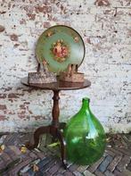 Franse brocante tilt-top tafeltje, bijzettafel/ allegonda, Ophalen of Verzenden, Rond