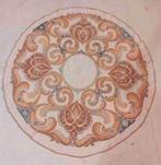 Retro vintage tafelkleed geborduurd doorsnee 145 cm