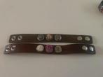 Lederen Noosa armbanden met verwisselbare bedels, Sieraden, Tassen en Uiterlijk, Gebruikt, Bruin, Leer, Ophalen of Verzenden