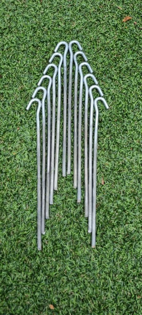 Halfronde stalen grondpen tentharing - 30 cm gegalvaniseerd, Caravans en Kamperen, Kampeeraccessoires, Nieuw, Ophalen of Verzenden