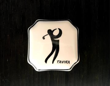 Nieuwe handgeschilderde pot met deksel met afbeelding golfer beschikbaar voor biedingen