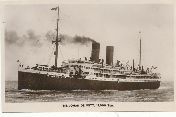 1187  s.s. Johan de Witt, Verzamelen, Scheepvaart, Zo goed als nieuw, Kaart, Foto of Prent, Ophalen of Verzenden