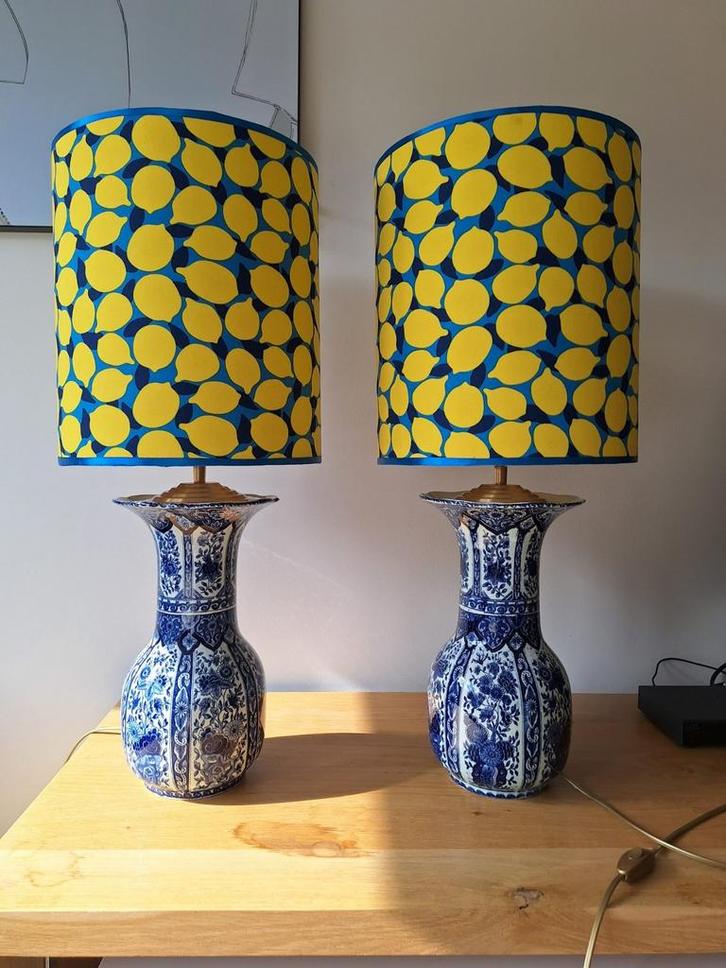 Delftsblauwe trompetvaas lamp, Antiek en Kunst, Antiek | Keramiek en Aardewerk, Ophalen