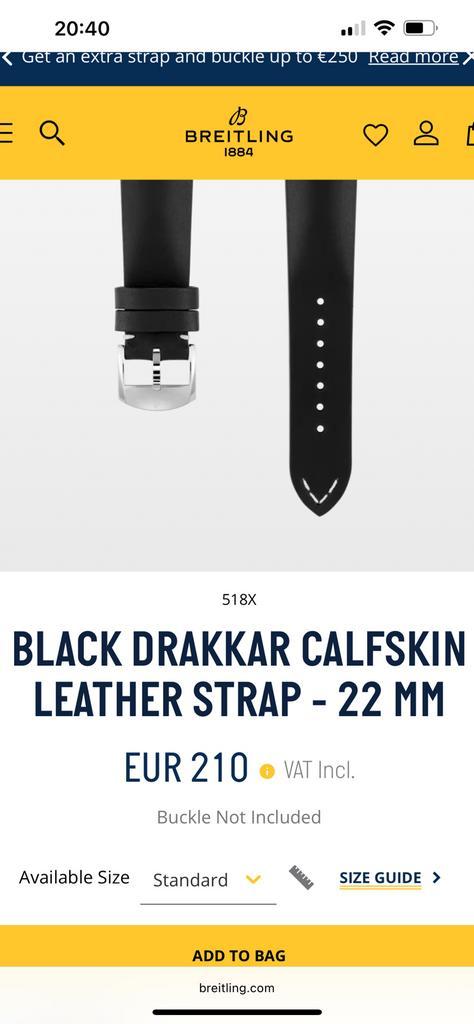 Breitling horlogeband 518X nieuw 22/18 Navitimer, Sieraden, Tassen en Uiterlijk, Horloges | Antiek, Breitling, Staal, 1960 of later