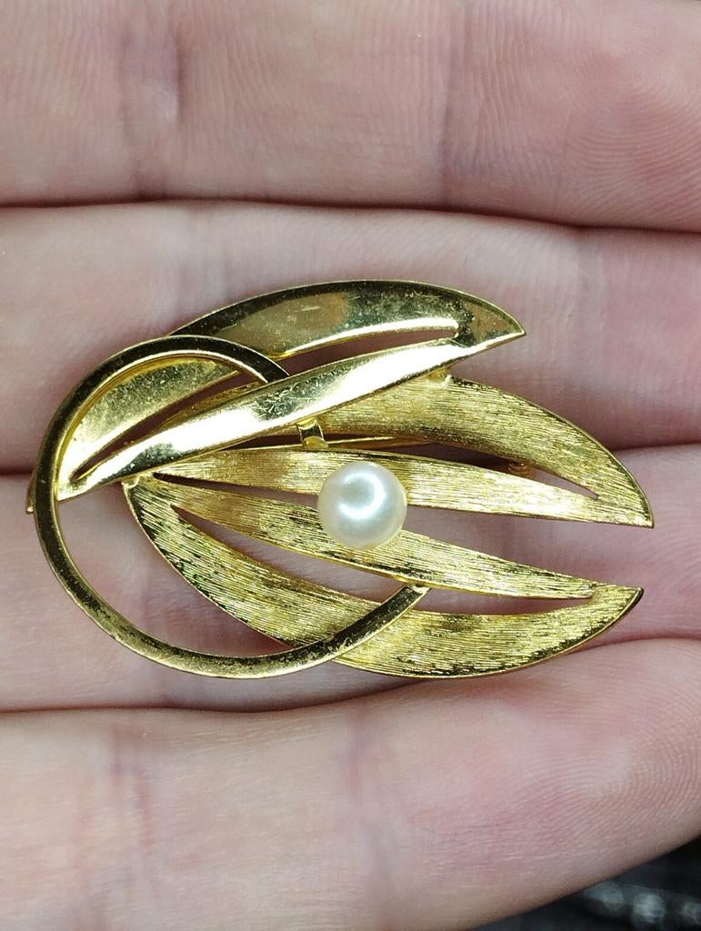 Zeer mooie vintage abstracte broche, Ophalen of Verzenden, Zo goed als nieuw, Zilver, Overige materialen