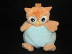MY TEDDY UIL VOGEL VELOURS BOL BLAUW LIJFJE MET LICHTBRUIN V, Kinderen en Baby's, Speelgoed | Knuffels en Pluche, Ophalen of Verzenden