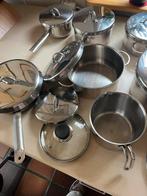 8 delige Sigg Calotherm Pannenset 18/10 RVS, Huis en Inrichting, Gebruikt, Keramische plaat, Pannenset, Ophalen of Verzenden