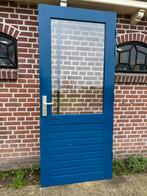 Hardhouten achterdeur 92,5x211cm., Doe-het-zelf en Verbouw, Deuren en Horren, Ophalen, 80 tot 100 cm, 200 tot 215 cm, Glas