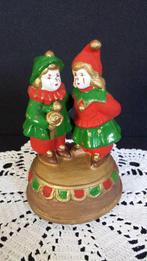 Oud SPEELDOOSJE met 2 NARREN Kindertjes <> MUZIEKDOOSJE, Antiek en Kunst, Ophalen of Verzenden