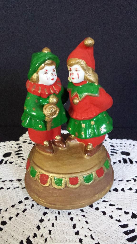 Oud SPEELDOOSJE met 2 NARREN Kindertjes <> MUZIEKDOOSJE, Antiek en Kunst, Curiosa en Brocante, Ophalen of Verzenden