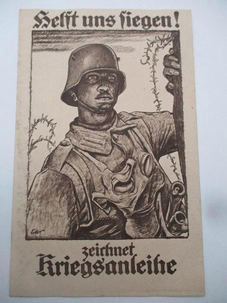 WO1 postkaart "Zeichnet Kriegsanleihe" 1917, Verzenden, Landmacht, Duitsland, Foto of Poster