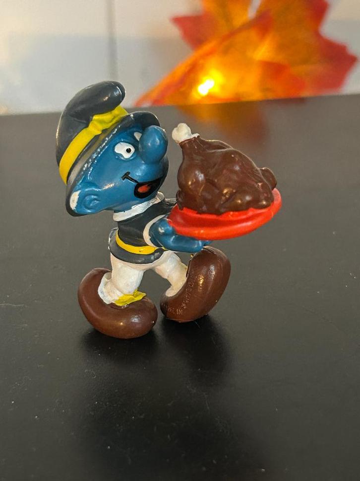 Schleich 20177 Thanksgiving Smurf 1982, Verzamelen, Smurfen, Gebruikt, Poppetje, Figuurtje of Knuffel, Overige Smurfen, Ophalen of Verzenden