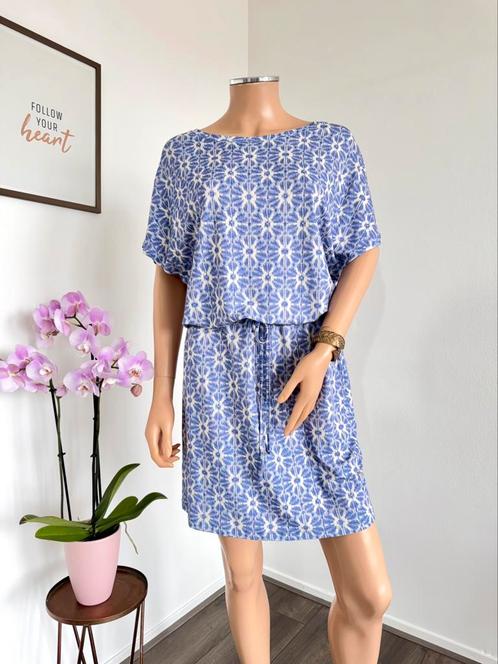 TRAMONTANA zomerjurk maat M - blauw - wit - print, Kleding | Dames, Jurken, Zo goed als nieuw, Maat 38/40 (M), Blauw, Knielengte