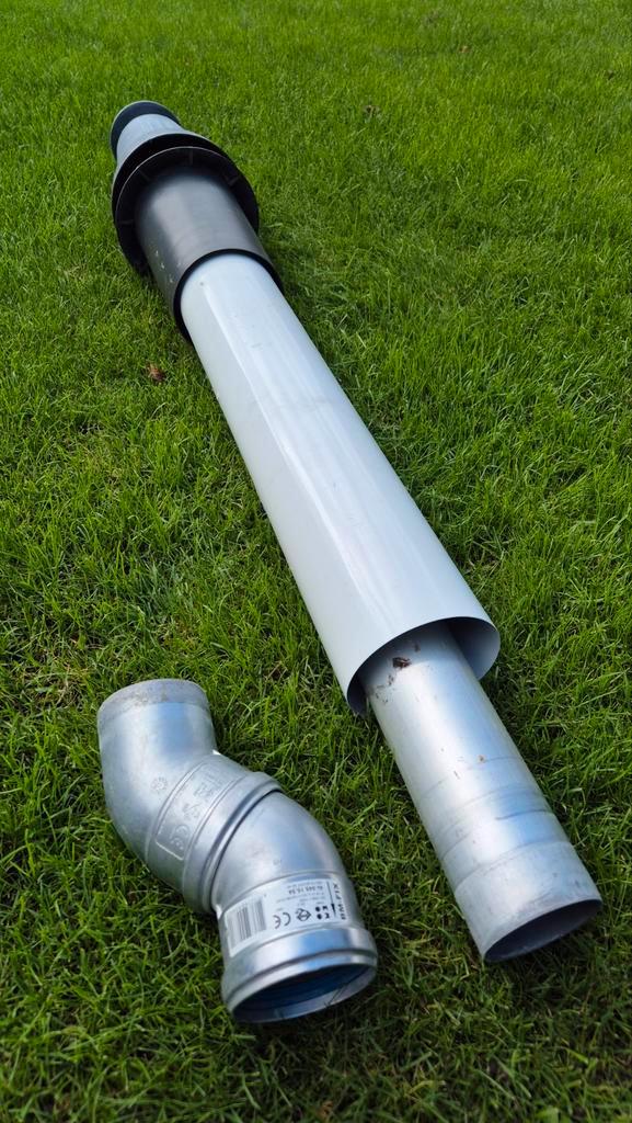 Skyline 3000 Afvoerbuis, Doe-het-zelf en Verbouw, Buizen en Afvoer, Gebruikt, Rechte buis, Aluminium, Minder dan 2 meter, 80 mm of meer