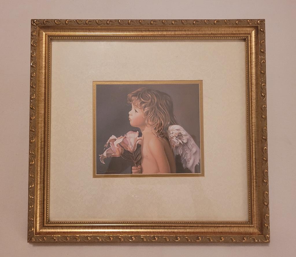 Schilderij 'Angel looking down' van Nancy Noel, Antiek en Kunst, Kunst | Schilderijen | Klassiek, Ophalen of Verzenden