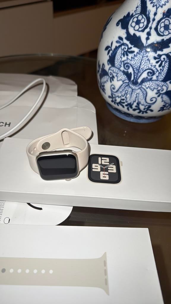 Apple Watch SE 2e generatie  100% batterijcapaciteit, Ophalen, Hartslag, Wit, IOS